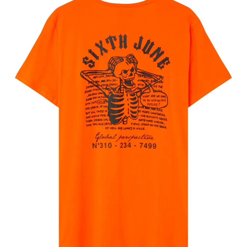 T-Shirt Squelette Gothique Orange