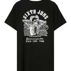 T-Shirt Squelette Gothique Noir