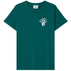 T-Shirt Squelette Gothique Vert Fonce
