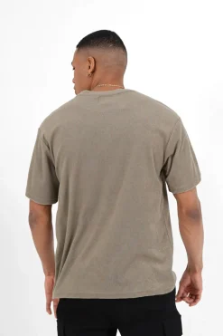 T-Shirt Tissu Bouclette Vert Kaki