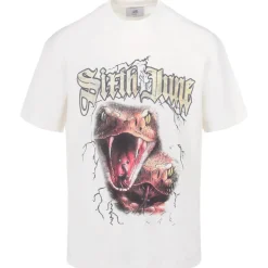 T-Shirt Vintage Serpent Blanc Casse