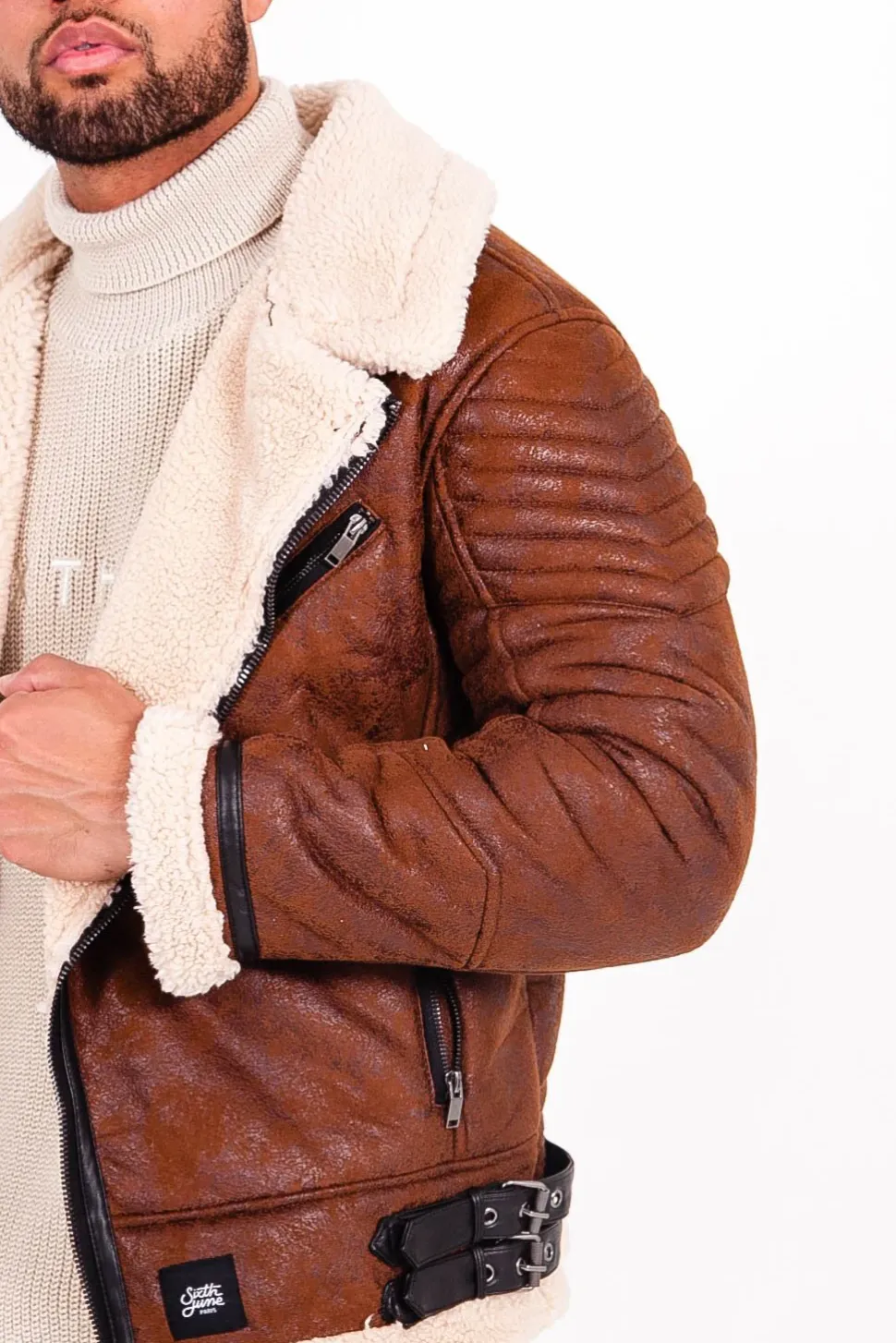 Veste Aviateur Sherpa Marron