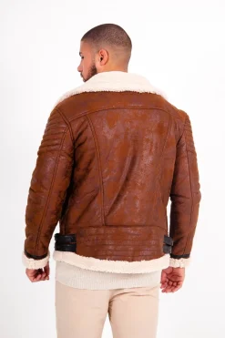 Veste Aviateur Sherpa Marron