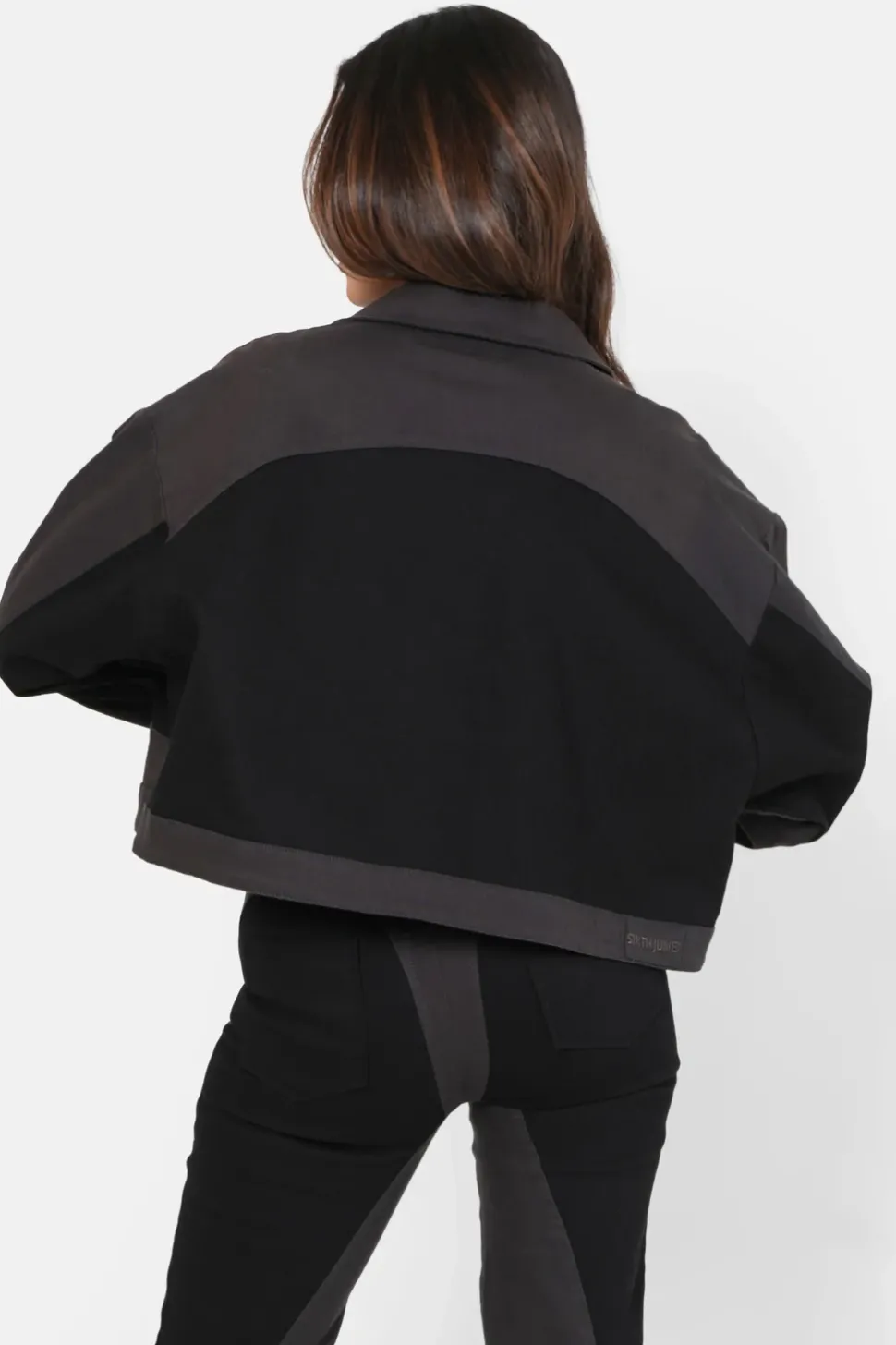 Veste Bicolore Courte Noir