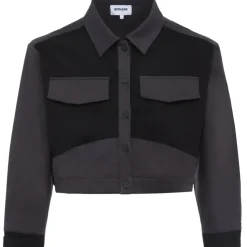 Veste Bicolore Courte Noir