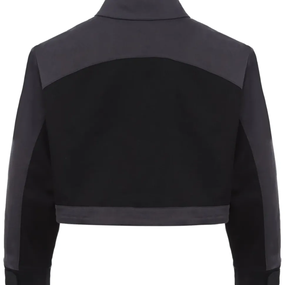 Veste Bicolore Courte Noir