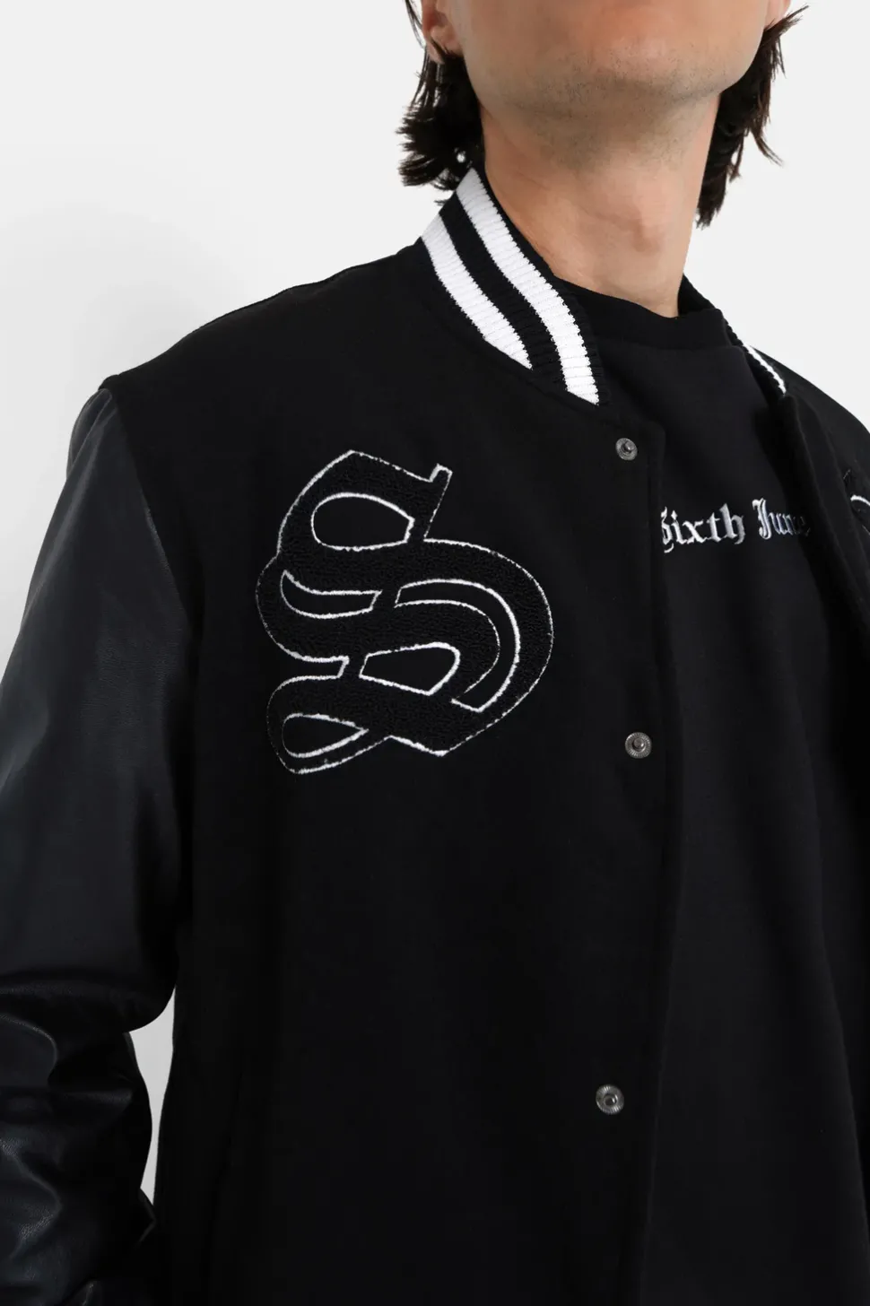 Veste Bi-Matiere Squelette Noir