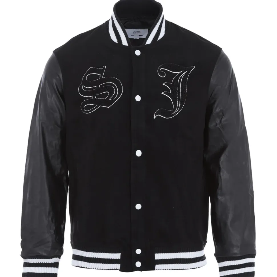 Veste Bi-Matiere Squelette Noir