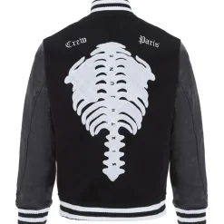 Veste Bi-Matiere Squelette Noir