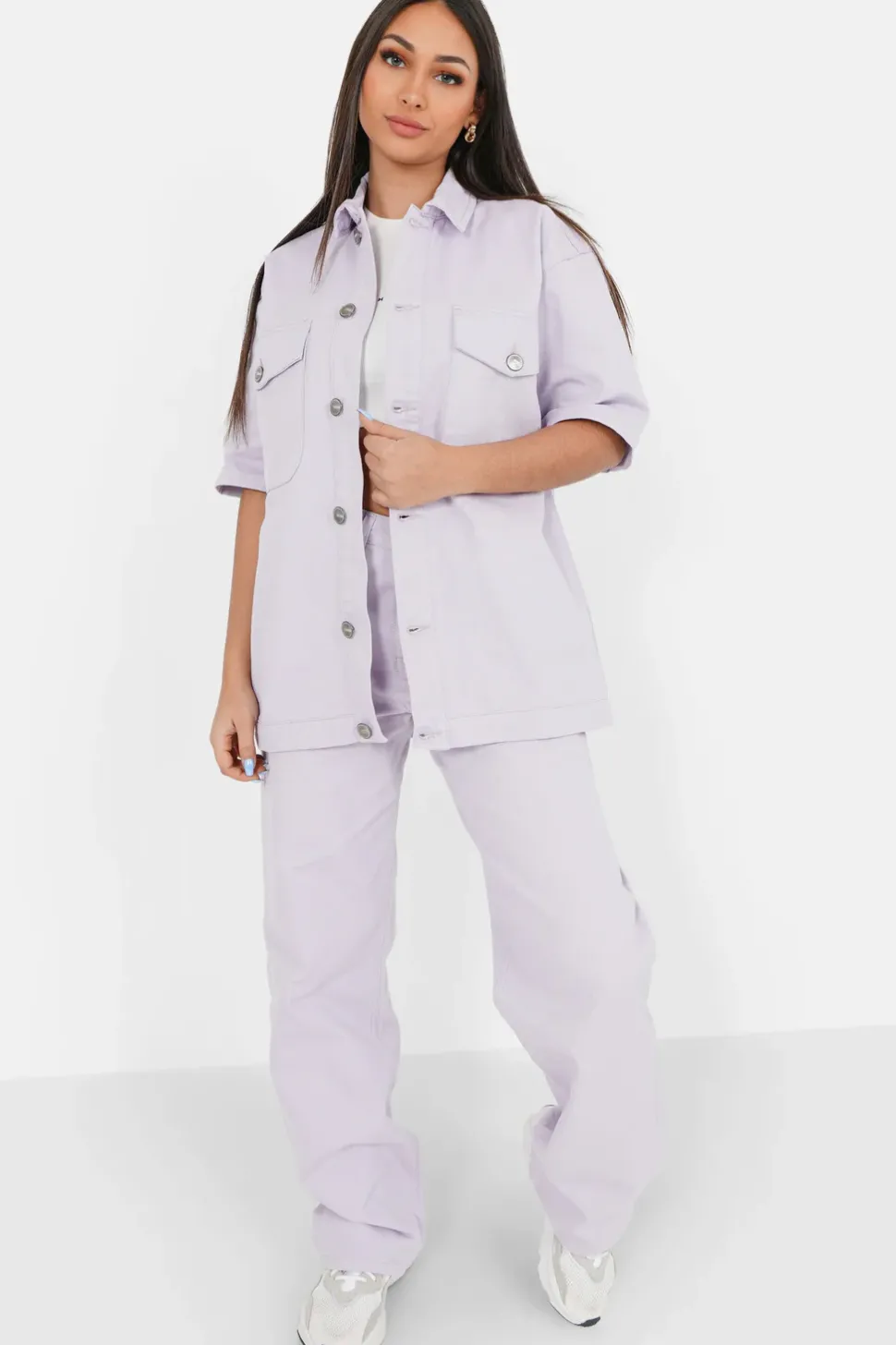 Veste Brode Oversize Violet Clair