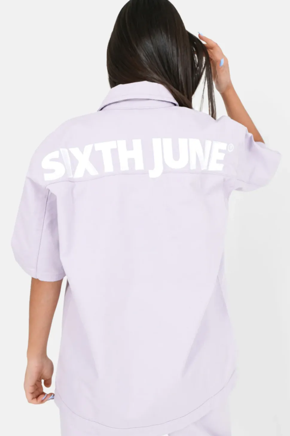 Veste Brode Oversize Violet Clair