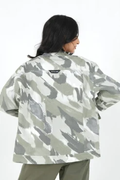 Veste Camouflage Oversize Vert Kaki