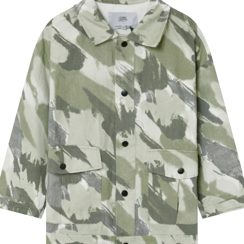 Veste Camouflage Oversize Vert Kaki