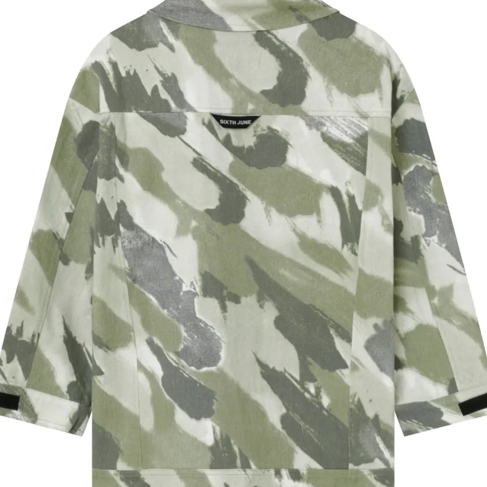 Veste Camouflage Oversize Vert Kaki