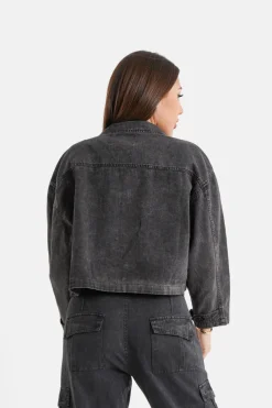 Veste Delavee Poches Noir
