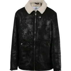 Veste Fausse Peau Mouton Noir