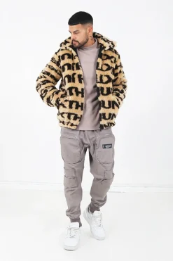 Veste Fourrure Logo Beige