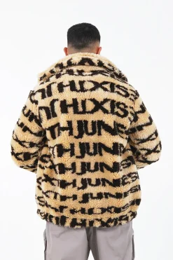 Veste Fourrure Logo Beige