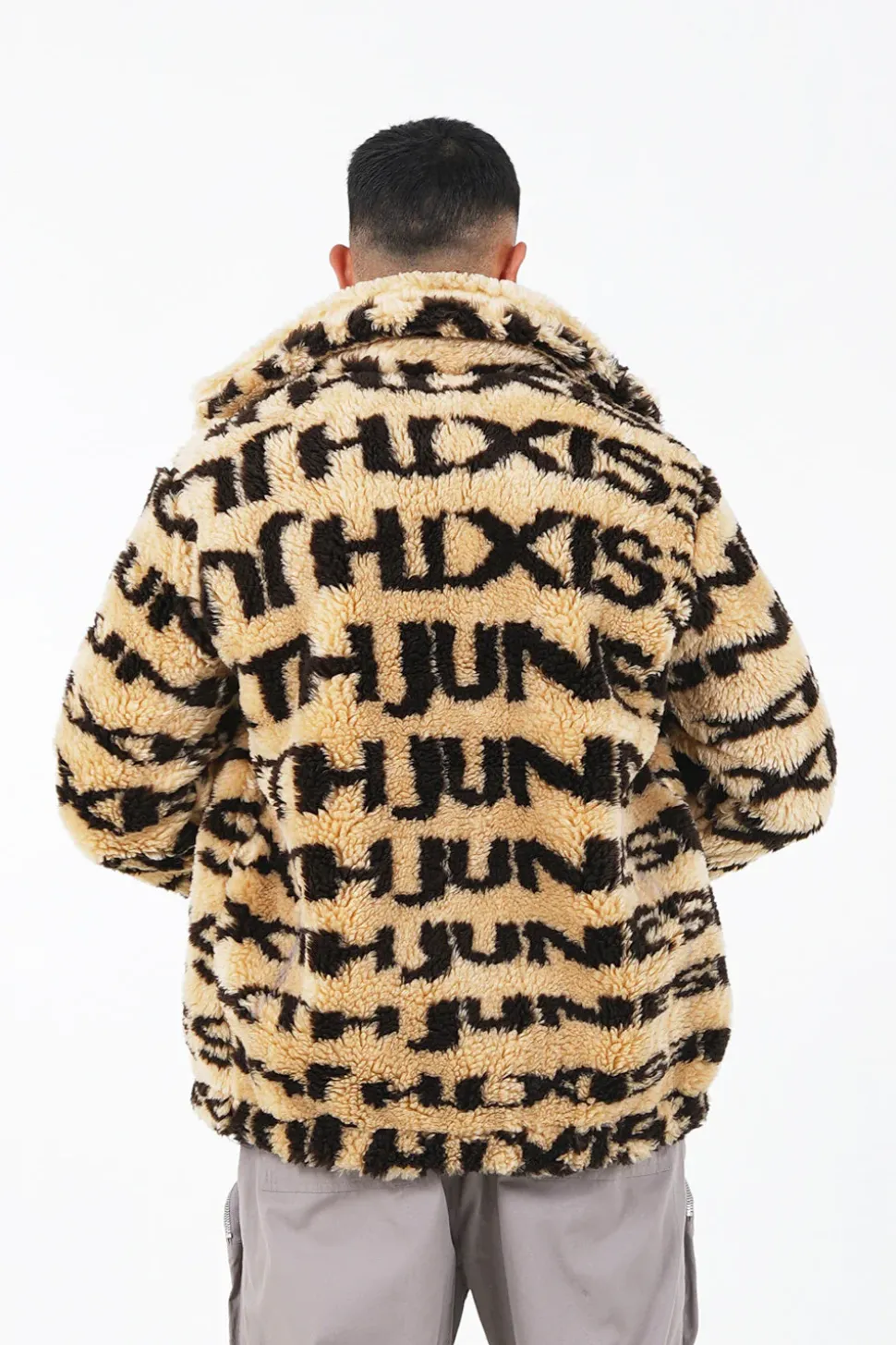 Veste Fourrure Logo Beige