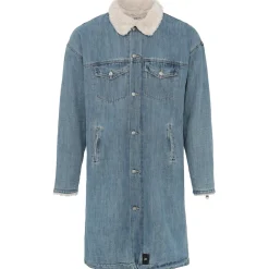 Veste Jean Longue Doublee Bleu