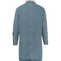 Veste Jean Longue Doublee Bleu