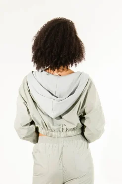 Veste Jogging Nylon Capuche Vert Clair