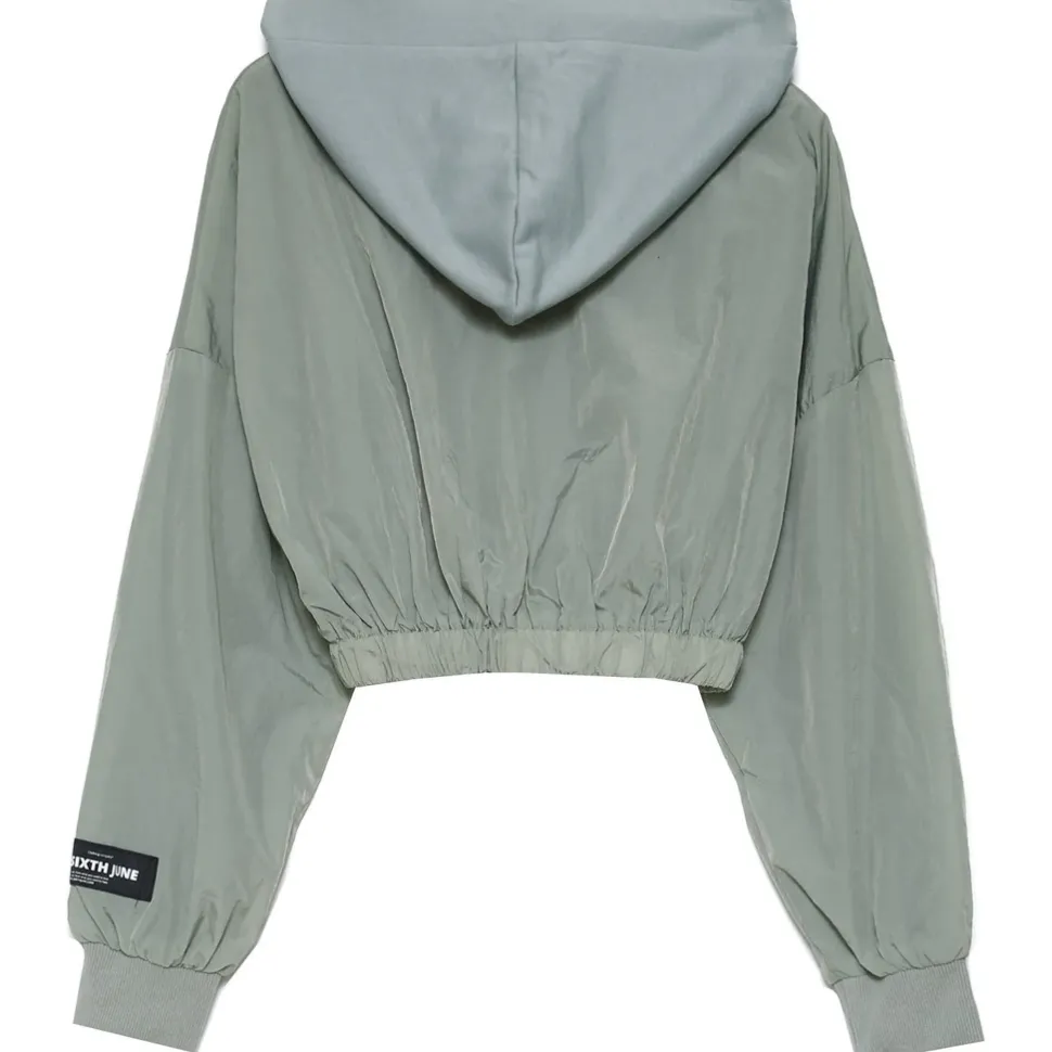 Veste Jogging Nylon Capuche Vert Clair