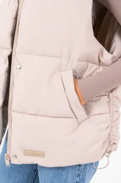 Veste Matelassee Sans Manches Beige