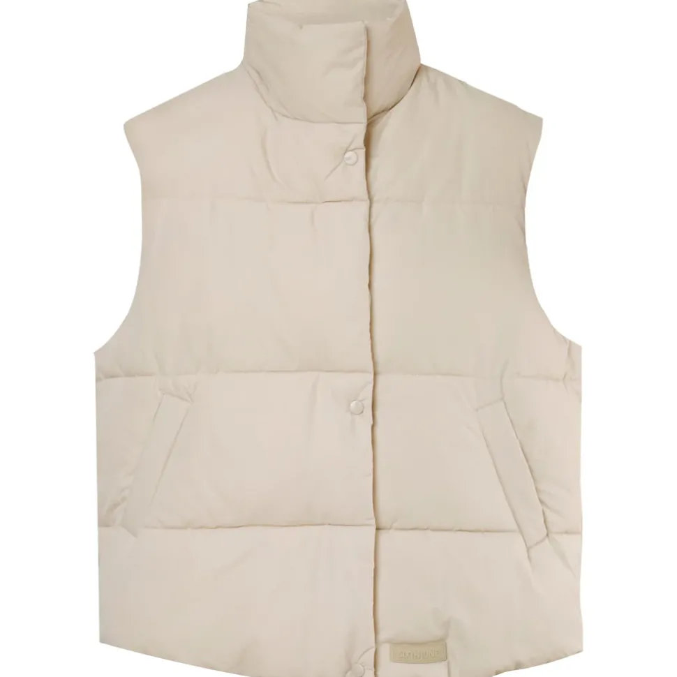Veste Matelassee Sans Manches Beige