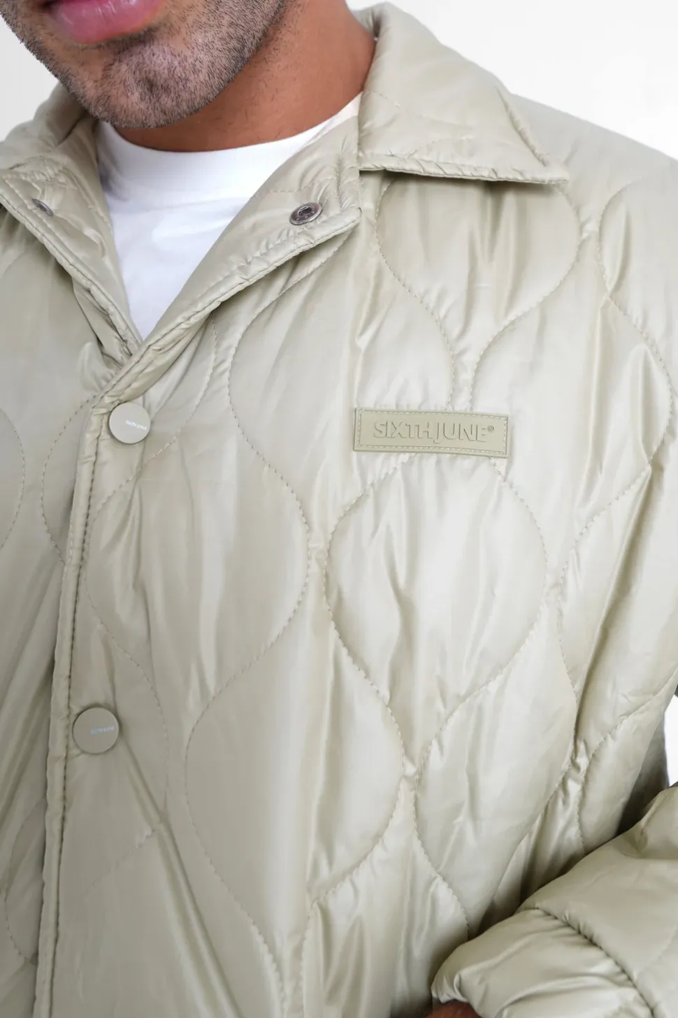Veste Matelassee Vague Vert Kaki