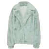 Veste Oversize Fourrure Vert Pastel