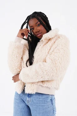 Veste Peau Mouton Courte Beige