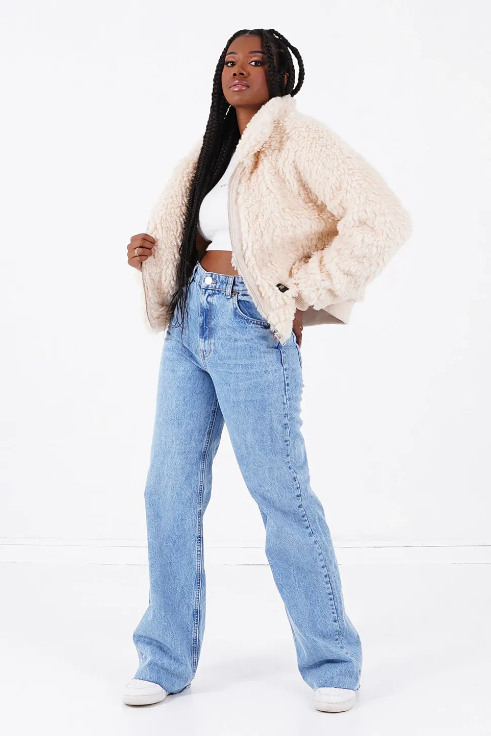 Veste Peau Mouton Courte Beige