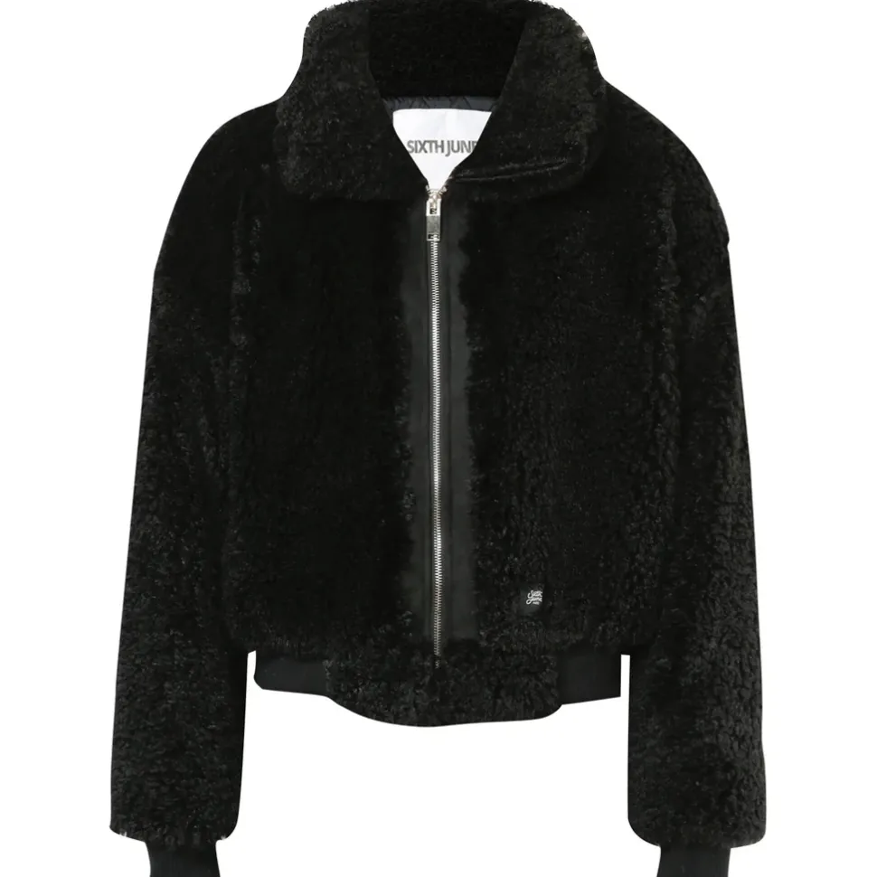Veste Peau Mouton Courte Noir