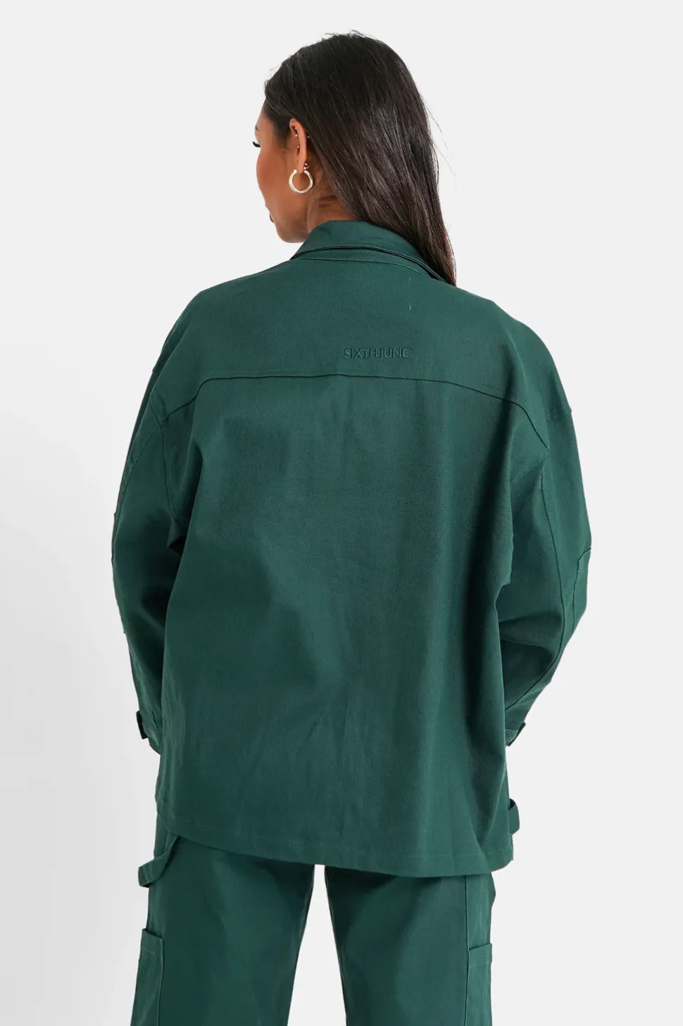 Veste Poches Cargo Vert Fonce