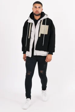 Veste Polaire Bi Matiere Noir