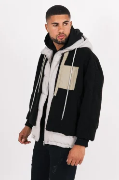 Veste Polaire Bi Matiere Noir