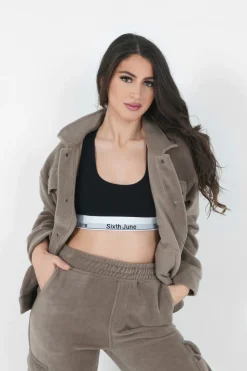 Veste Polaire Oversize Beige Fonce