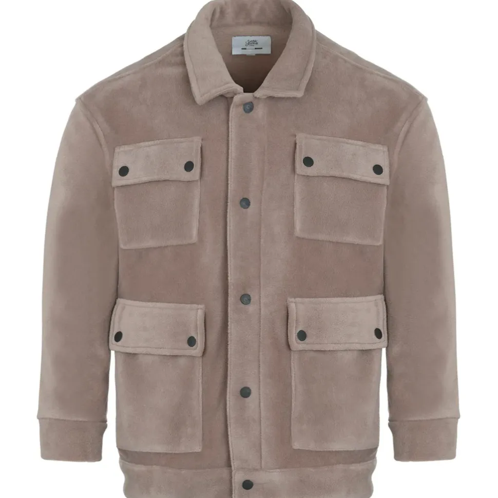 Veste Polaire Oversize Beige Fonce