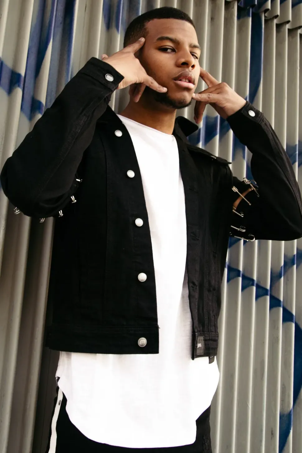 Veste Rock Epingles Noir