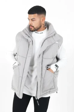 Veste Sans Manches Matelasse Gris