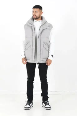 Veste Sans Manches Matelasse Gris