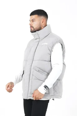 Veste Sans Manches Matelasse Gris