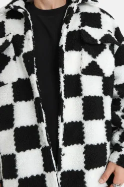 Veste Sherpa Damier Noir