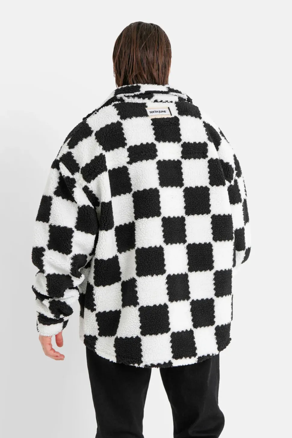 Veste Sherpa Damier Noir