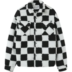 Veste Sherpa Damier Noir