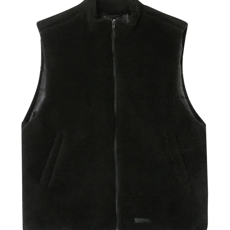 Veste Sherpa Sans Manches Noir