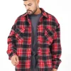 Veste Tartan Oversize Rouge