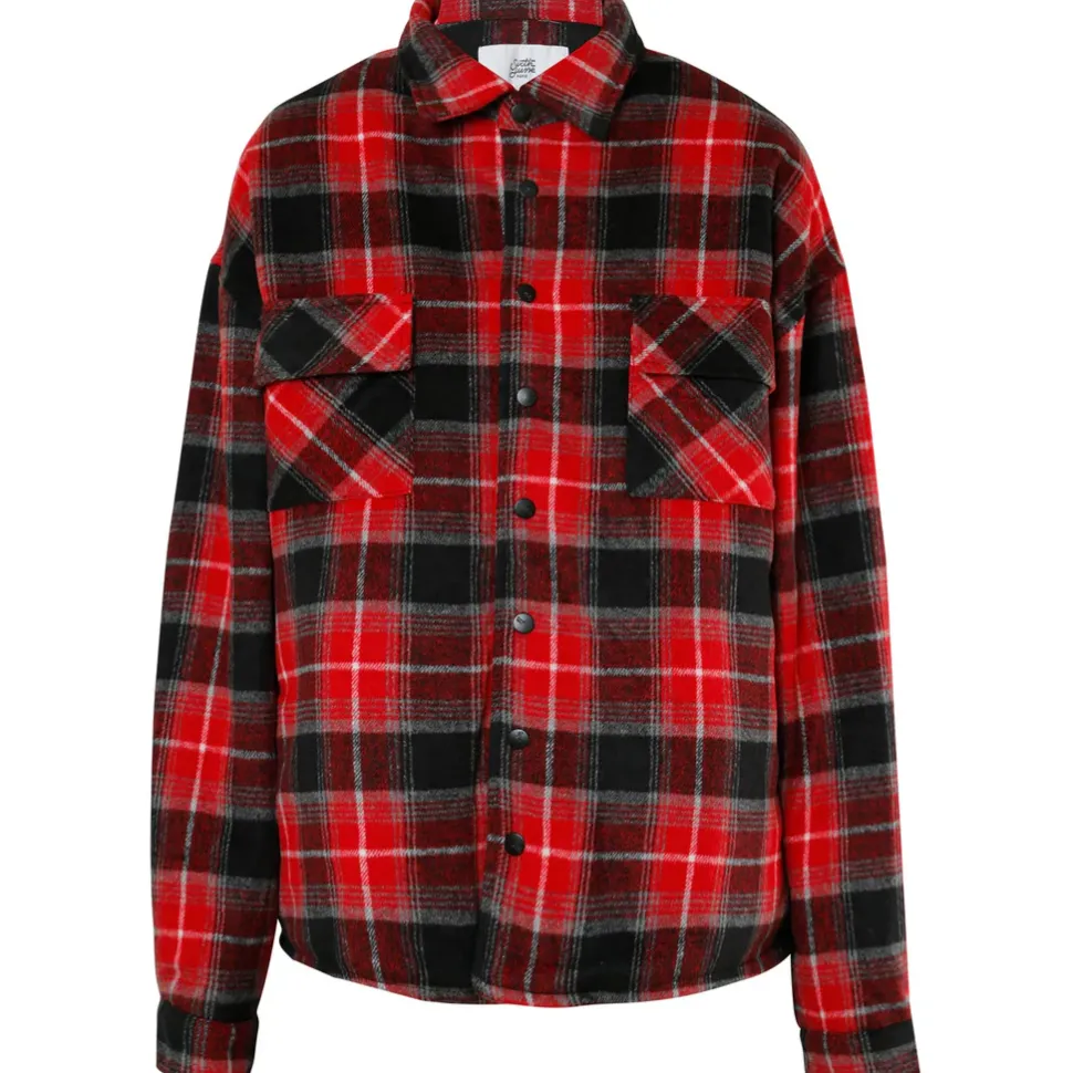 Veste Tartan Oversize Rouge