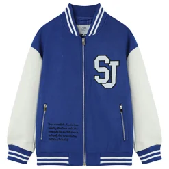 Veste Teddy Bicolore Bleu